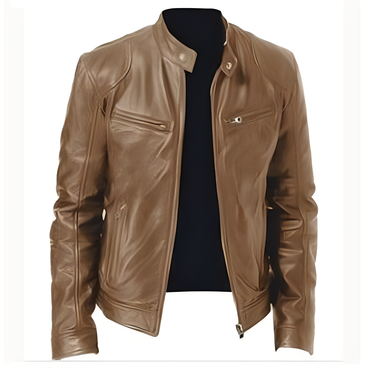 Stylische Lederjacke Herren Freizeit Modell - IdealeKleiden