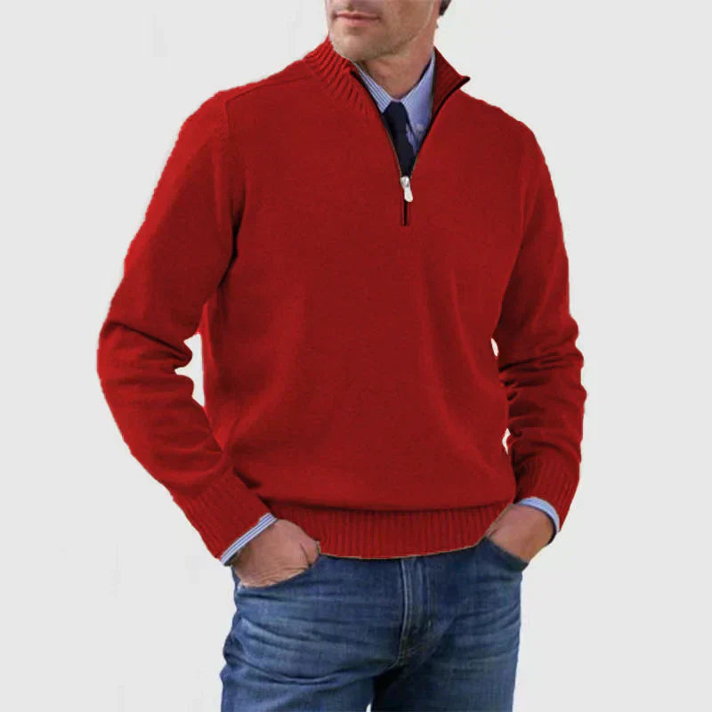 Herren Pullover Halbzipper Bequem Modern - IdealeKleiden