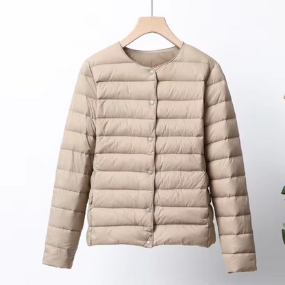 Lightweight Women's Jacket | Waterproof Collarless Puffer Jacket