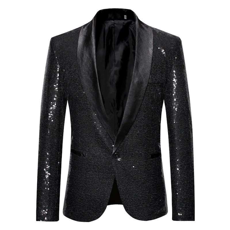 Elegant Sequin Blazer Men's Evening Wear