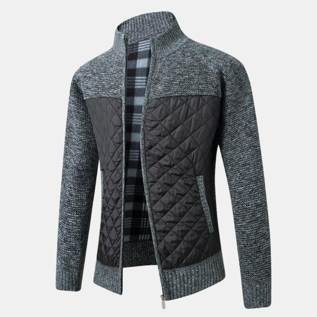 Men's Cardigan Stand-up Collar Elegance
