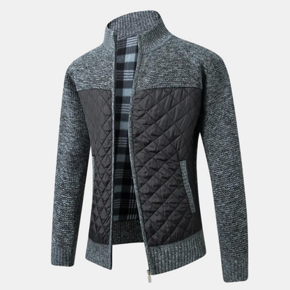 Men's Cardigan Stand-up Collar Elegance