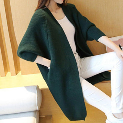 Long Cardigan Soft Knit Loose Fit Pockets