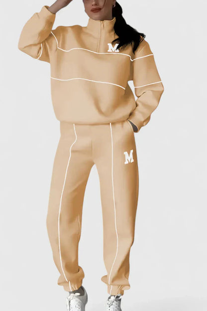 Women's Modern Sport Suit with Contrast Stripes