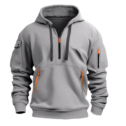 Comfortable men's half-zip hoodie