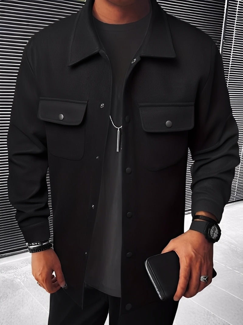 Men's Plaid Comfortable Jacket with Pockets