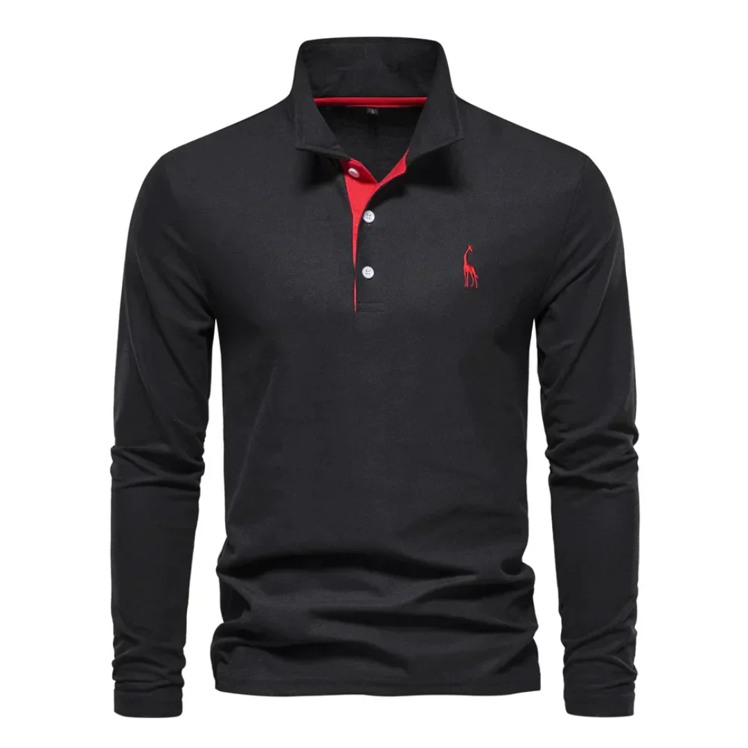 Men's Long-Sleeved Polo Shirt Classic Elegant