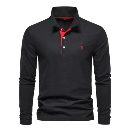 Men's Long-Sleeved Polo Shirt Classic Elegant