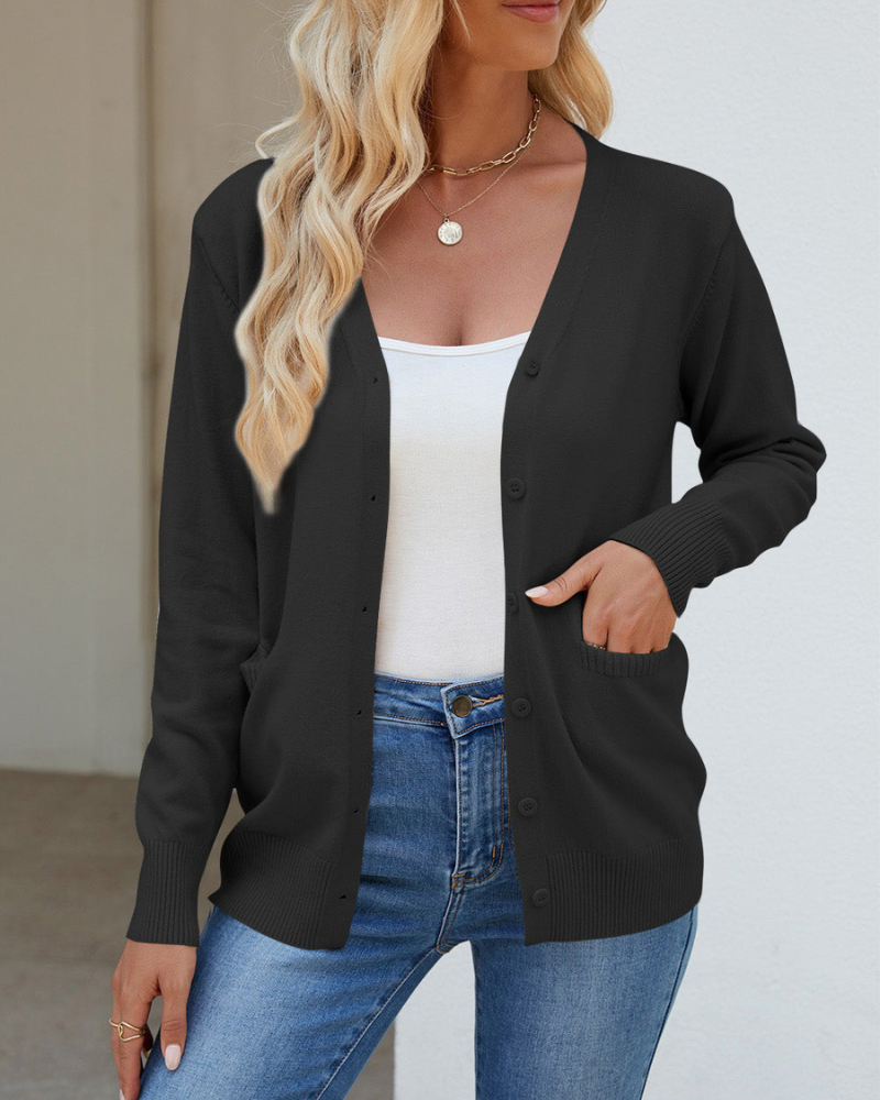 Women's Cardigan V-Neck Long Sleeve