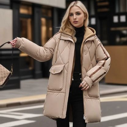 Quilted Coat Elegant Warm and Comfortable