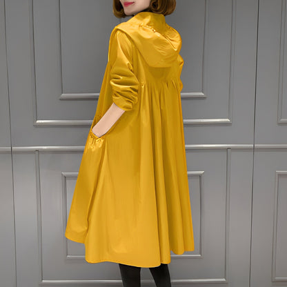 Stylish women's raincoat hood