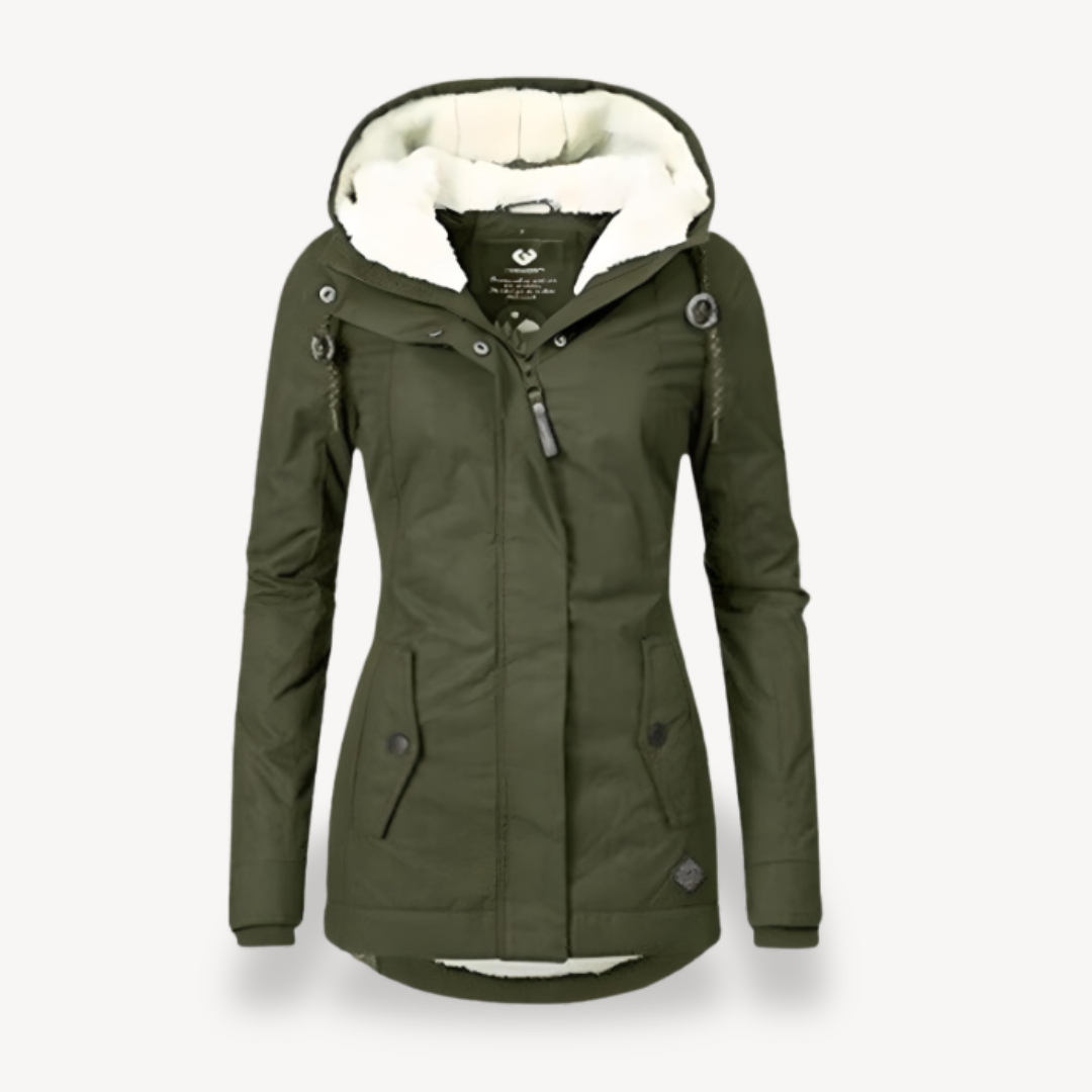 Women's waterproof winter jacket with hood