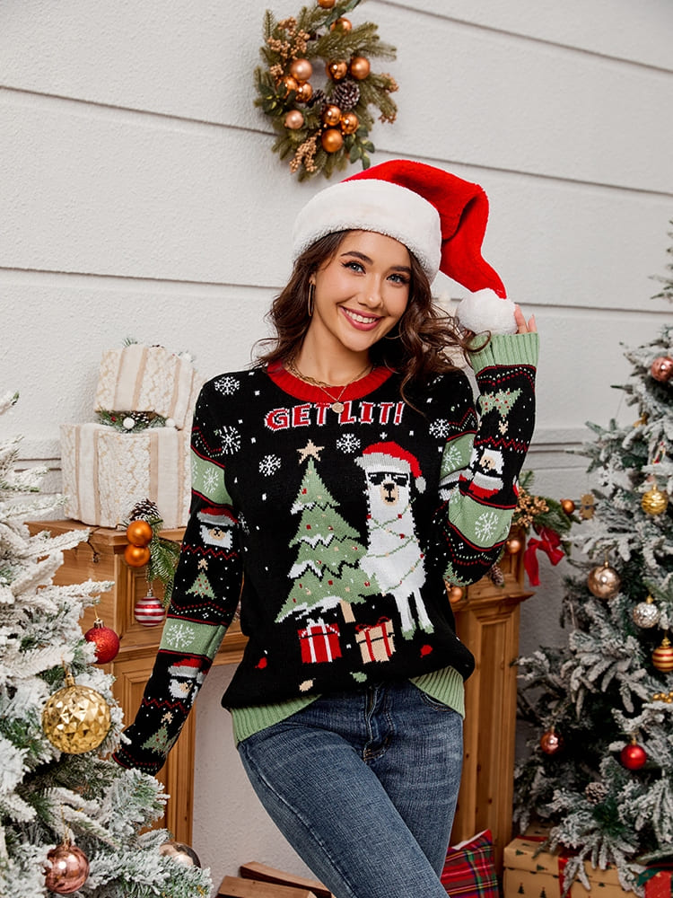 Christmas Sweater Crew Neck Alpaca Soft