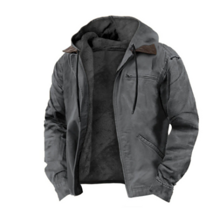 Men's Quilted Jacket Hood Plus Size