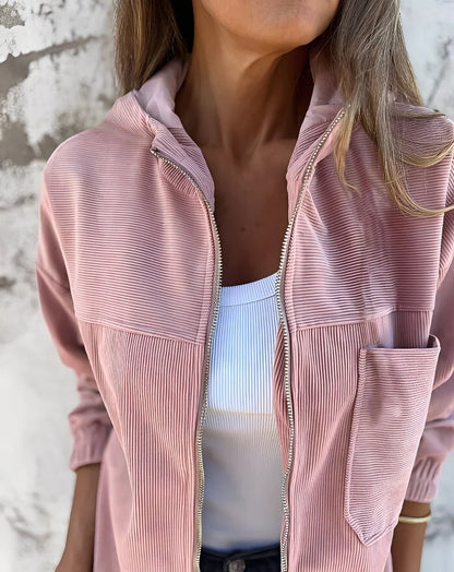 Women's Corduroy Hooded Jacket Modern
