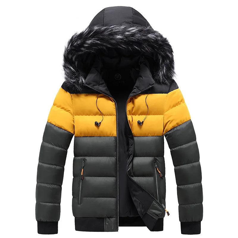 Thermal Winter Jacket Fur Hood Warm