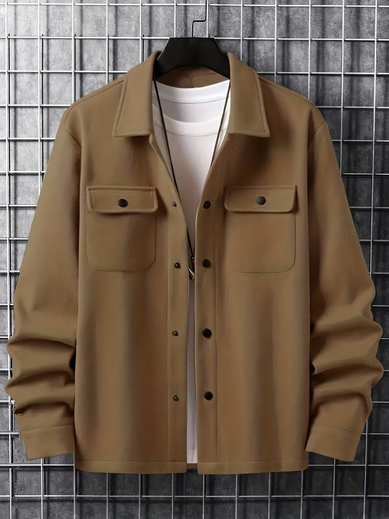 Men's Winter Jacket Double Pockets Warm