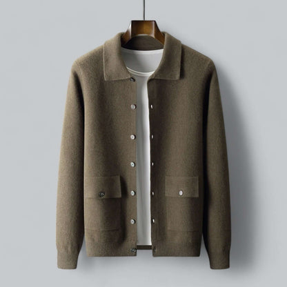 Men's Modern Black Cashmere Cardigan Jacket