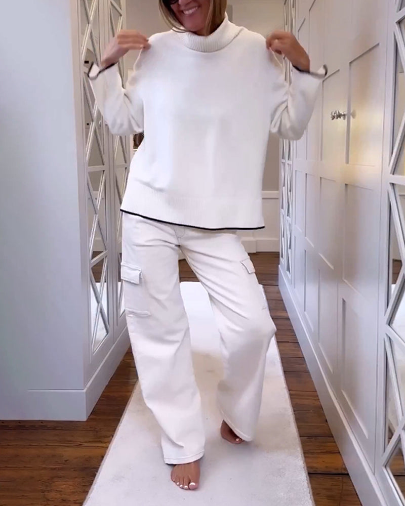 Elegant Apparel | High-Neck Long-Sleeve Blouse
