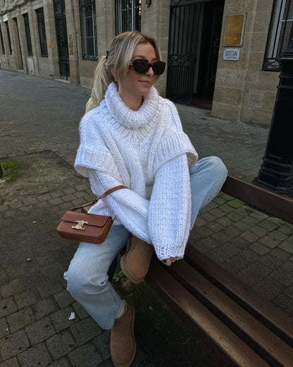 Loose-Knit Turtleneck Oversized Sweaters for Women