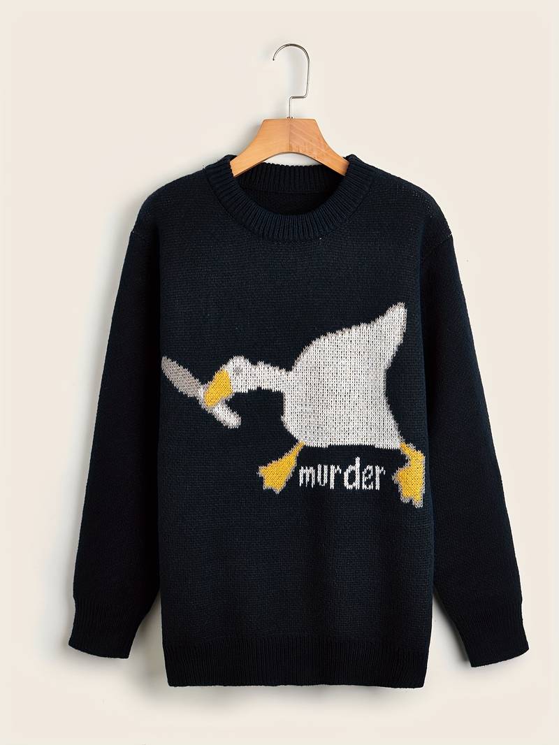 Funny Duck Sweater Men Cartoon Design