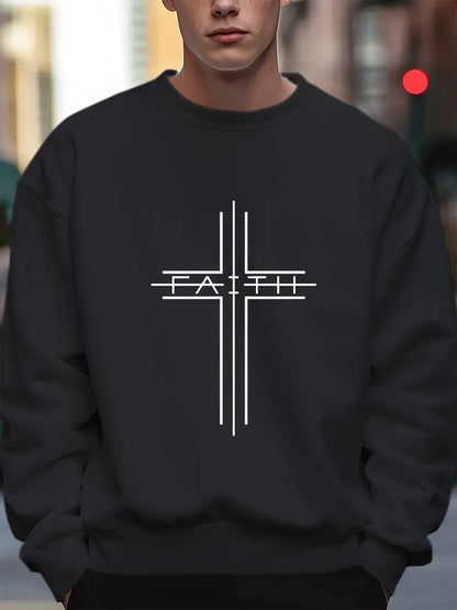 Men's Sweater Cross Pattern Trendy