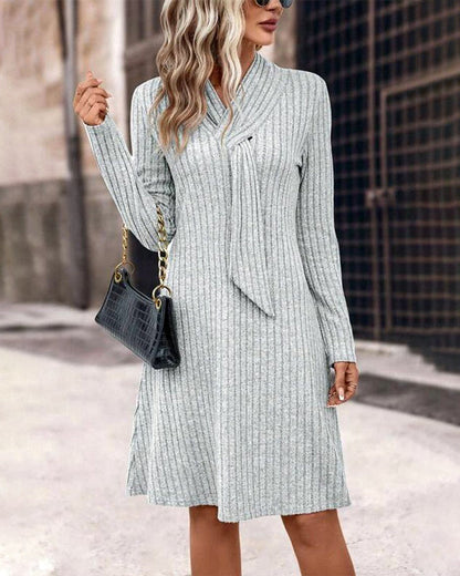 Elegantes A-Linien Kleid Einfach Stilisch - IdealeKleiden