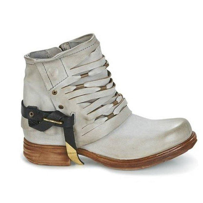 Women's Retro Ankle Boots Wedding Block Heel