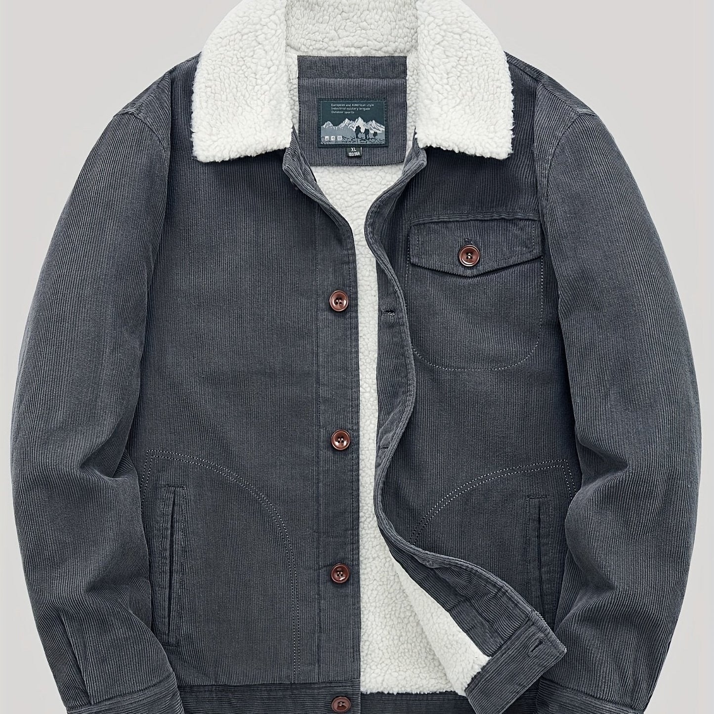 Men's Fleece Vest Buttons Warm Elegant