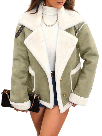 Elegant Women's Winter Jacket Teddy Look
