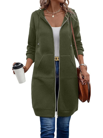 Women's Long Sleeve Hooded Zipper Jacket