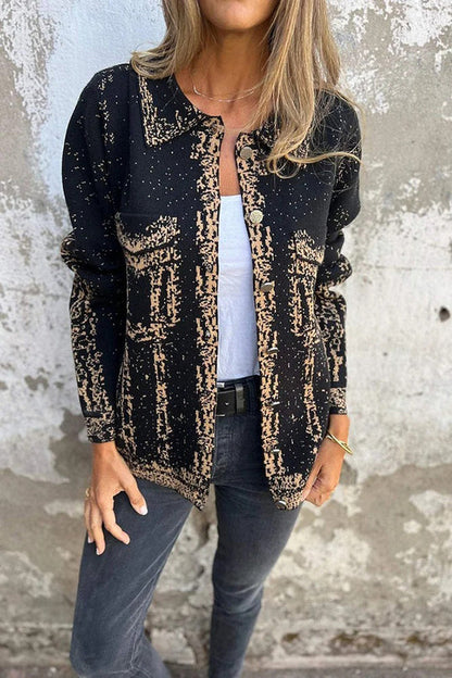 Lässige Lederjacke Mit Metallverschluss - IdealeKleiden