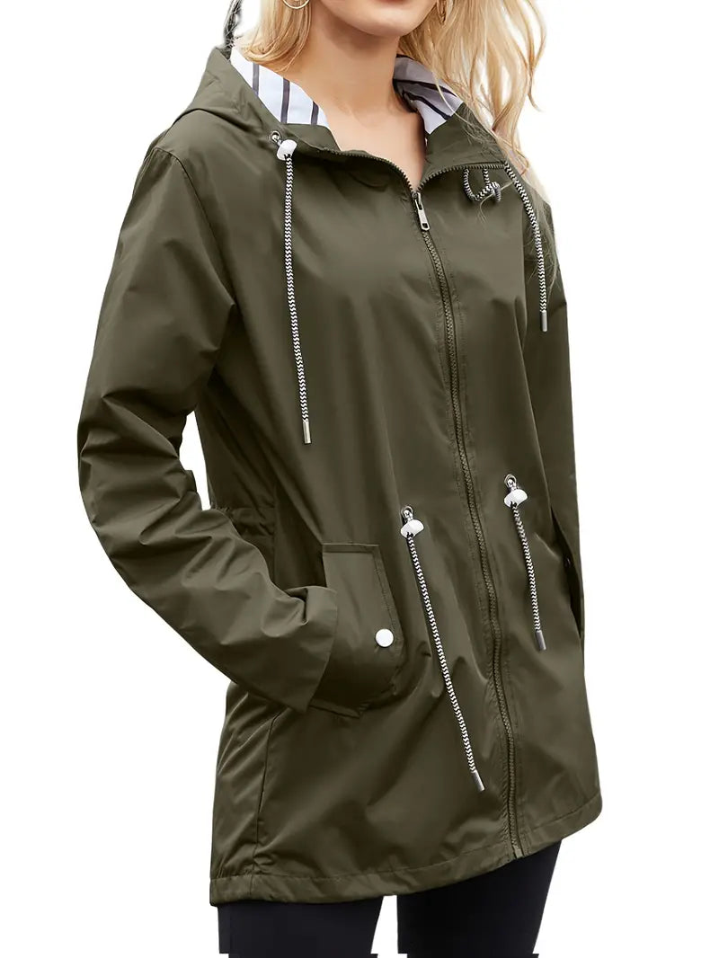 Warm Autumn Dress | Waterproof Women's Hoodie Knee-Length