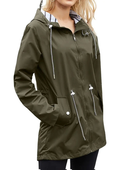 Warm Autumn Dress | Waterproof Women's Hoodie Knee-Length