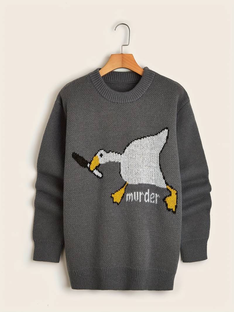 Funny Duck Sweater Men Cartoon Design