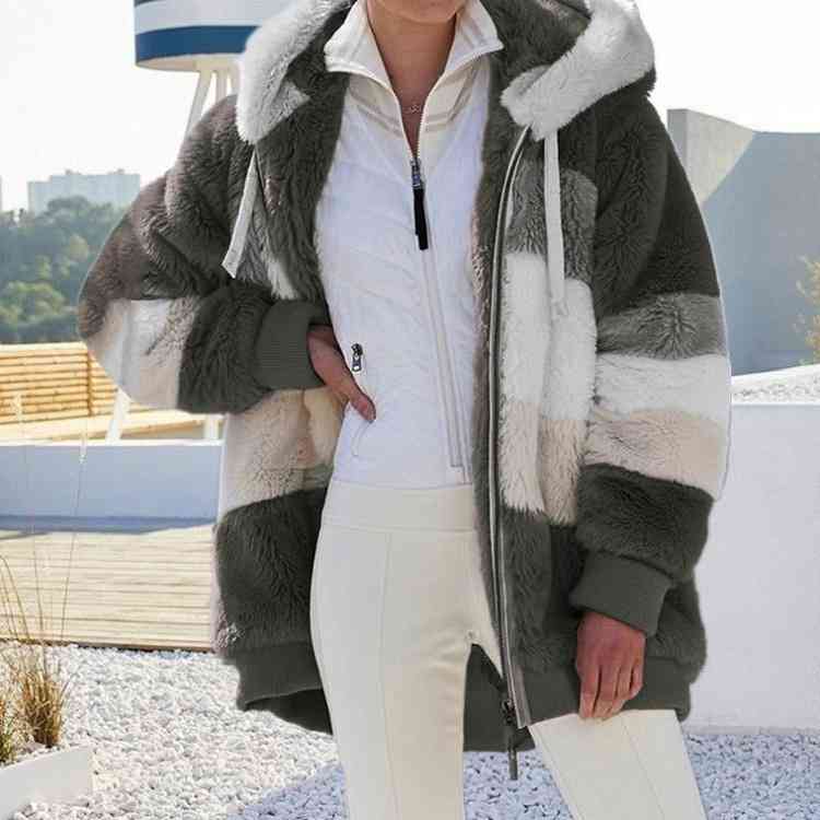 Fashionable Hoodie Color Block Design