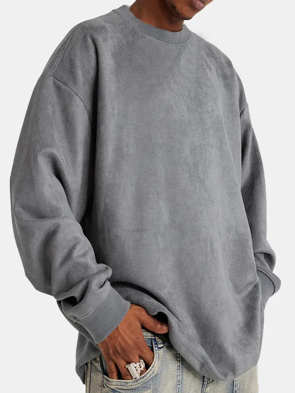 Men's Suede Pullover Classic Elegant