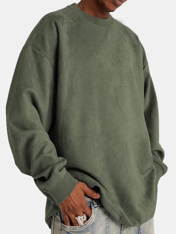 Men's Suede Pullover Classic Elegant