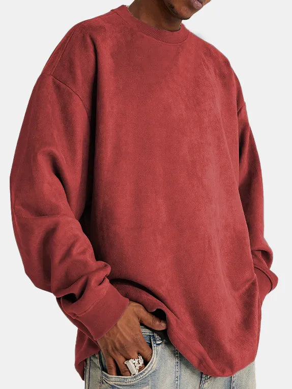 Men's Suede Pullover Classic Elegant