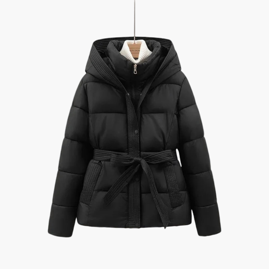 Isabella Damen Winterdaunenjacke Mit Gürtel Warm Isoliert - IdealeKleiden