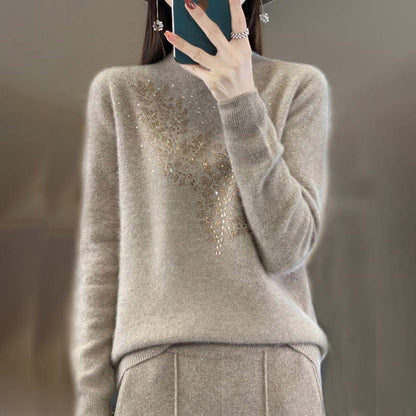 Women's Jumper with Delicate Floral Pattern