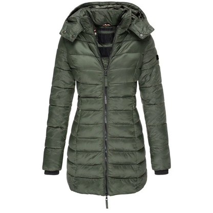 Women's Long Winter Jacket Hooded Down Filled