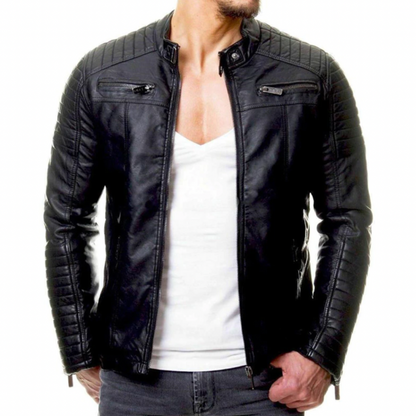 Stylish Leather Jacket Men's Elegant
