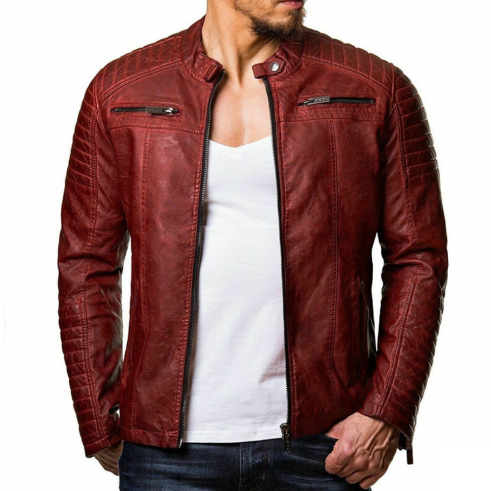 Stylish Leather Jacket Men's Elegant