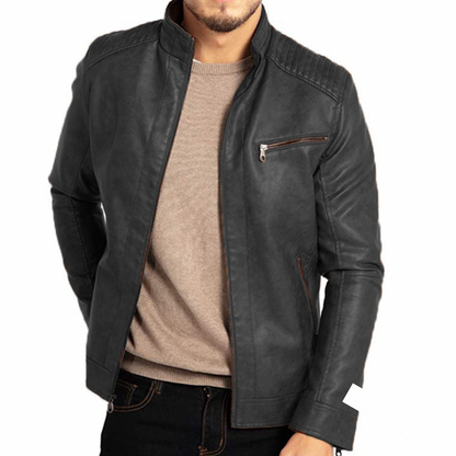 Stylish Leather Jacket Men's Elegant