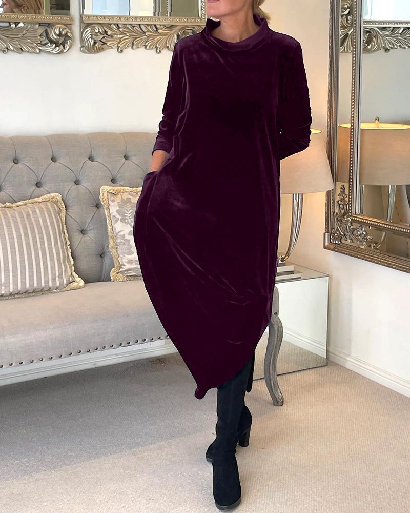 Elegant Tulip Dress Velvet Look