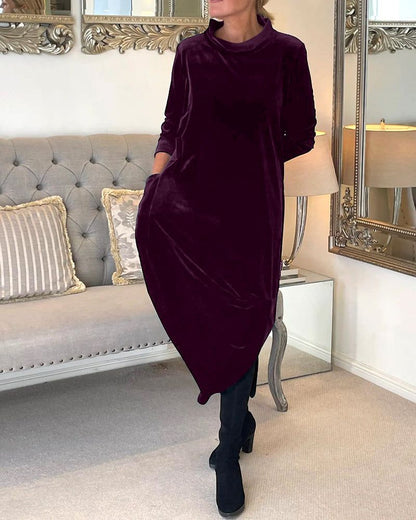 Elegant Tulip Dress Velvet Look