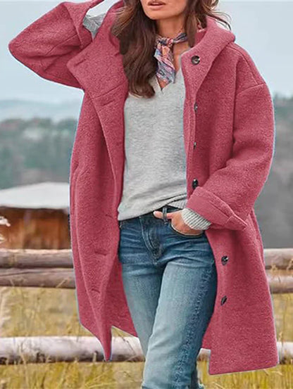 Warm Hooded Wool Jacket
