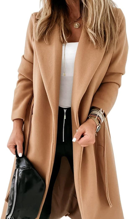 Women's Elegant Lapel Collar Open Coat