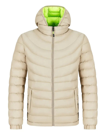 Men's Warm Lined Winter Jacket with High Collar
